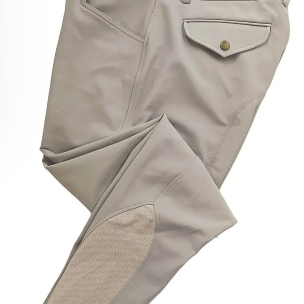 Ovation Mens 32R Dynamic Knee Patch Riding Breech Tan NEW
